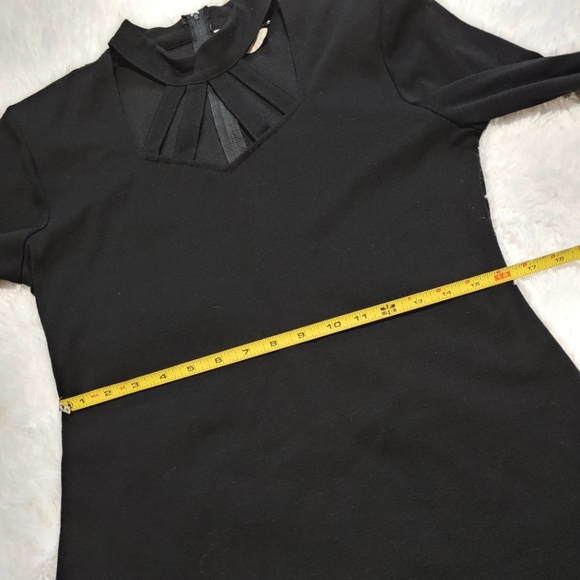 90s Marnie West Black Cut Out Choker Dress Size 13 - Picture 10 of 12